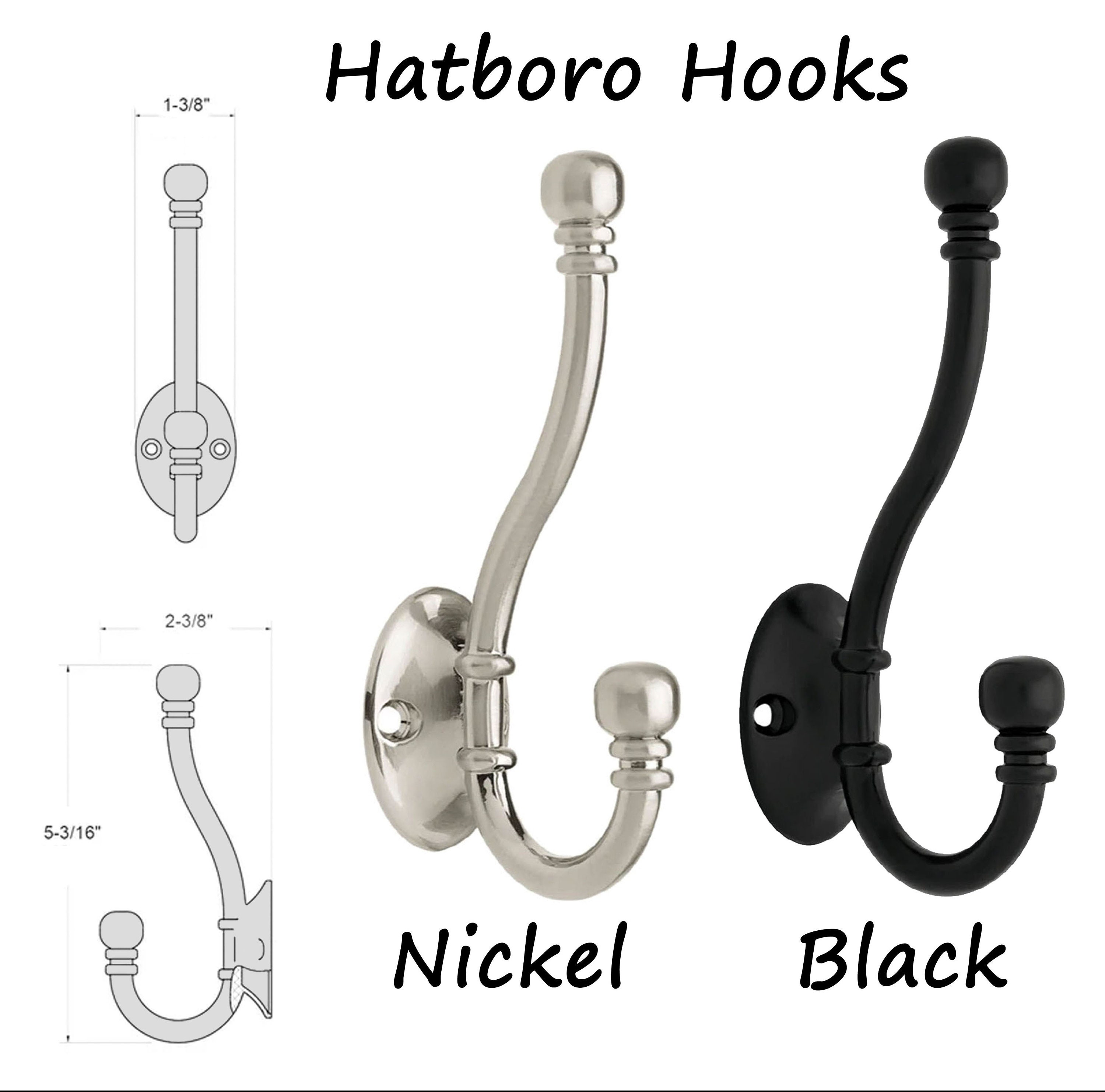 Contemporary Black Finish Hatboro Hook With Ball End Design, Coat
