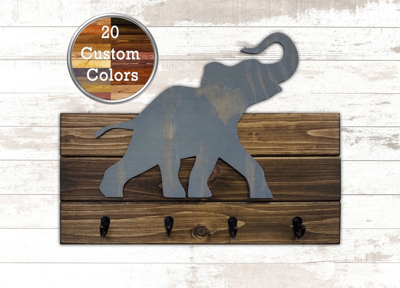 Henry Elephant Wall Hook Rack Coat Hooks Key Holder For Rustic Home Decor Decorative 20 Custom Colors