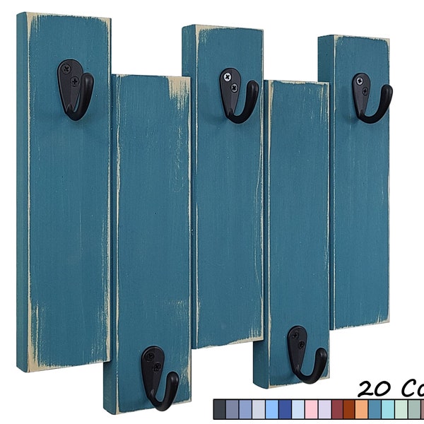 Pike Wall Hooks, 20 Paint Colors - Key Hook, Key Rack, Leash Hook, Purse Hook, Coat Hook, Entryway Wall Hooks, Wall Hook Rack, Coral Blue