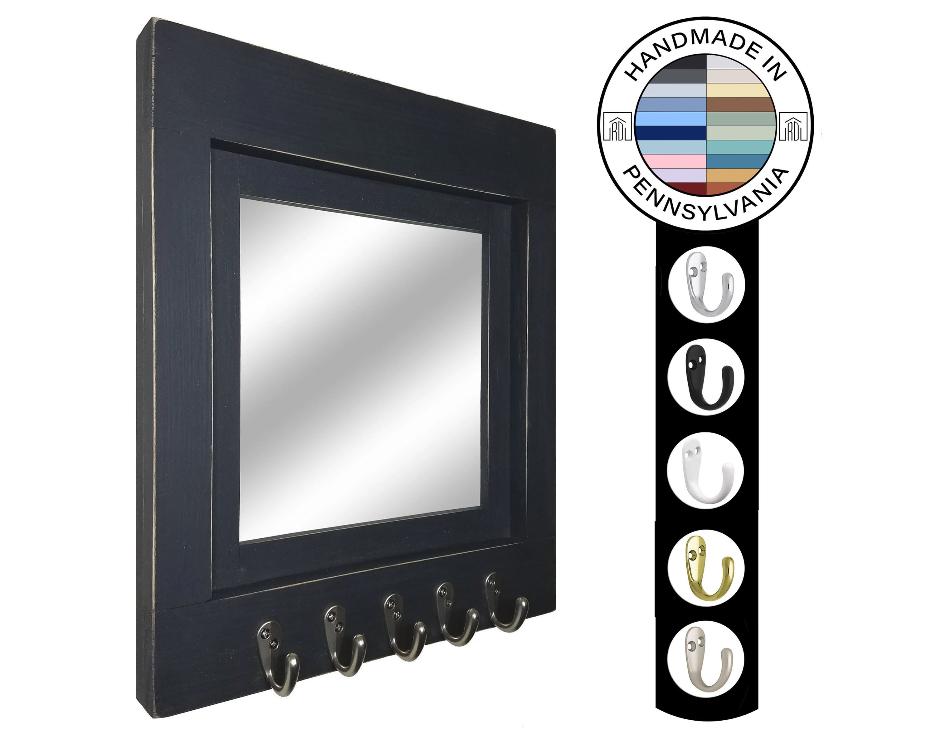 Organize in Style With Quakertown Entryway Mirror and Key Rack Custom Colors to Match Your Decor Etsy