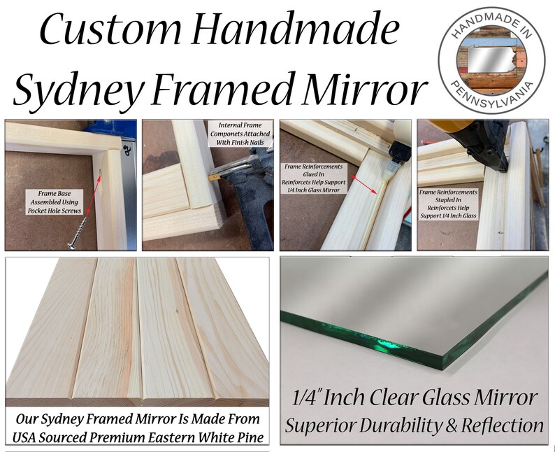 Sydney Rustic Mirror Vanity Mirror Bathroom Mirror Etsy