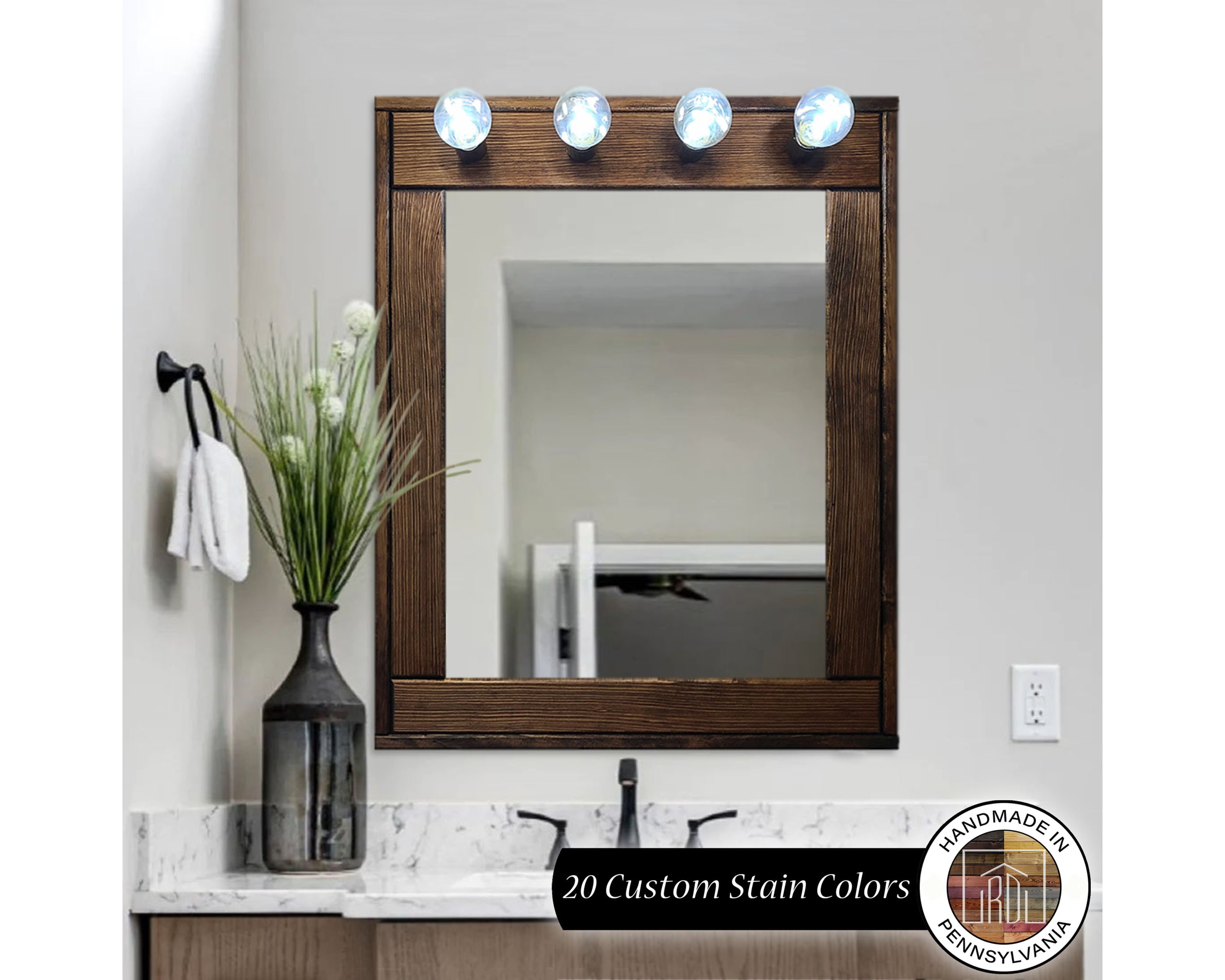 Custom vanity mirror with lights sale