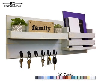 Stay Organized with the Greatland Command Center: Mail Holder, Wall Hooks and Ledge Shelf - Custom Colors