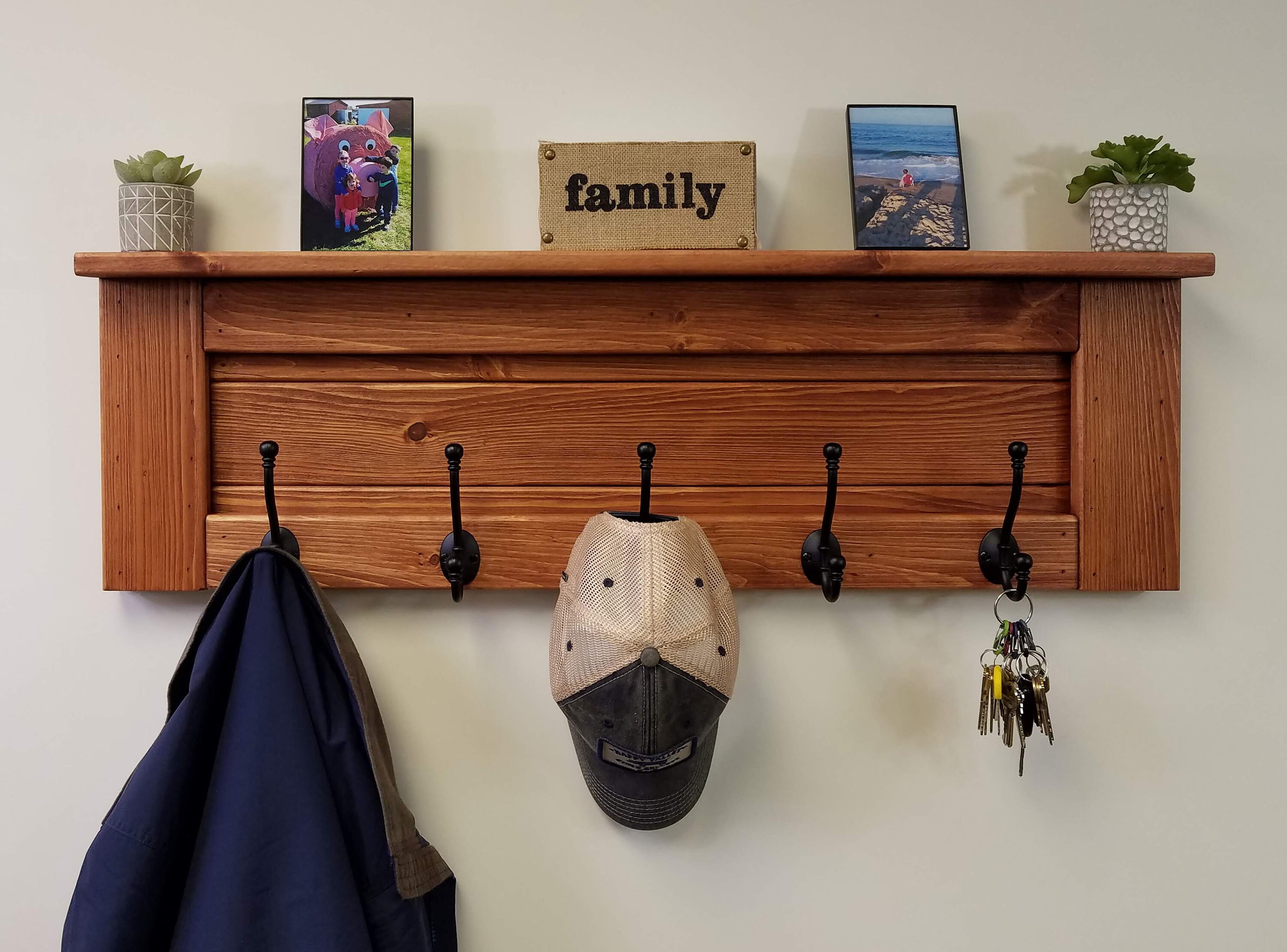 Homemade coat rack with shelf hotsell