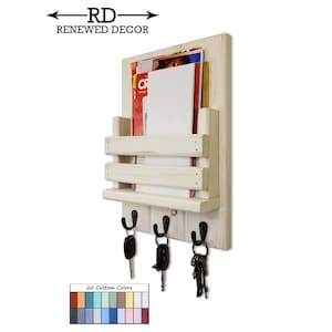 Organize and Beautify Your Entryway with our Sydney Organizer with Mail Holder, and Key Hooks - Custom Colors