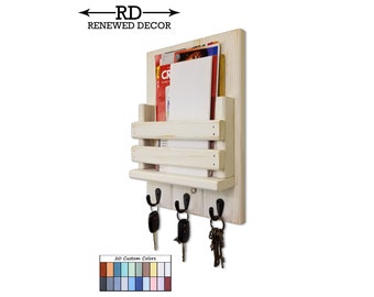 Organize and Beautify Your Entryway with our Sydney Organizer with Mail Holder, and Key Hooks - Custom Colors