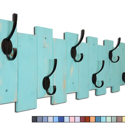 Easton Wall Mounted Hook Rack 20 Paint Colors Coat Hooks Etsy