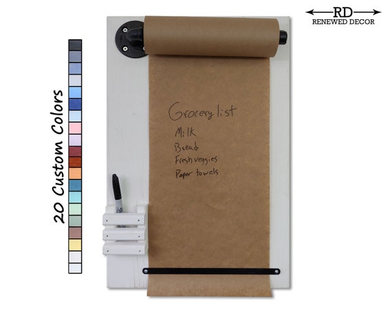 Customize 20 Colors Shown In Classic Gray Rydal Farmhouse Rustic Wooden Memo Paper Roll Holder Grocery List Pad or Note Board for Families