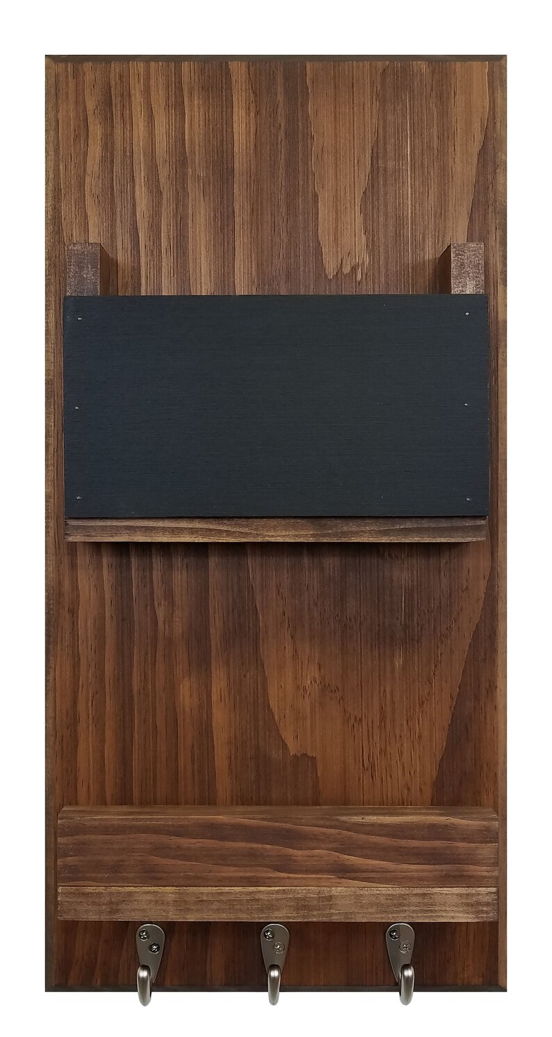 Urban Mail Organizer Memo Chalkboard Shelf Wall Hooks Mail Etsy