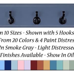 Atherton Hook Rack with Oxford Hooks 20 Paint Colors Clothing Hook, Towel Hook, Hat Rack, Double Hooks, Entryway Organizer, Rustic Decor image 2