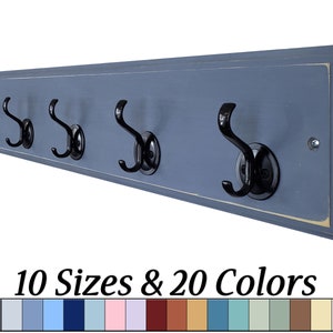 Atherton Hook Rack with Oxford Hooks 20 Paint Colors Clothing Hook, Towel Hook, Hat Rack, Double Hooks, Entryway Organizer, Rustic Decor image 1