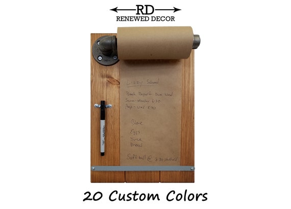 Clover Alley Memo Paper Roll Holder 20 Stain Colors Grocery List Pad, Note  Board, Family Message Center, Home Office Decor, Rustic Decor 