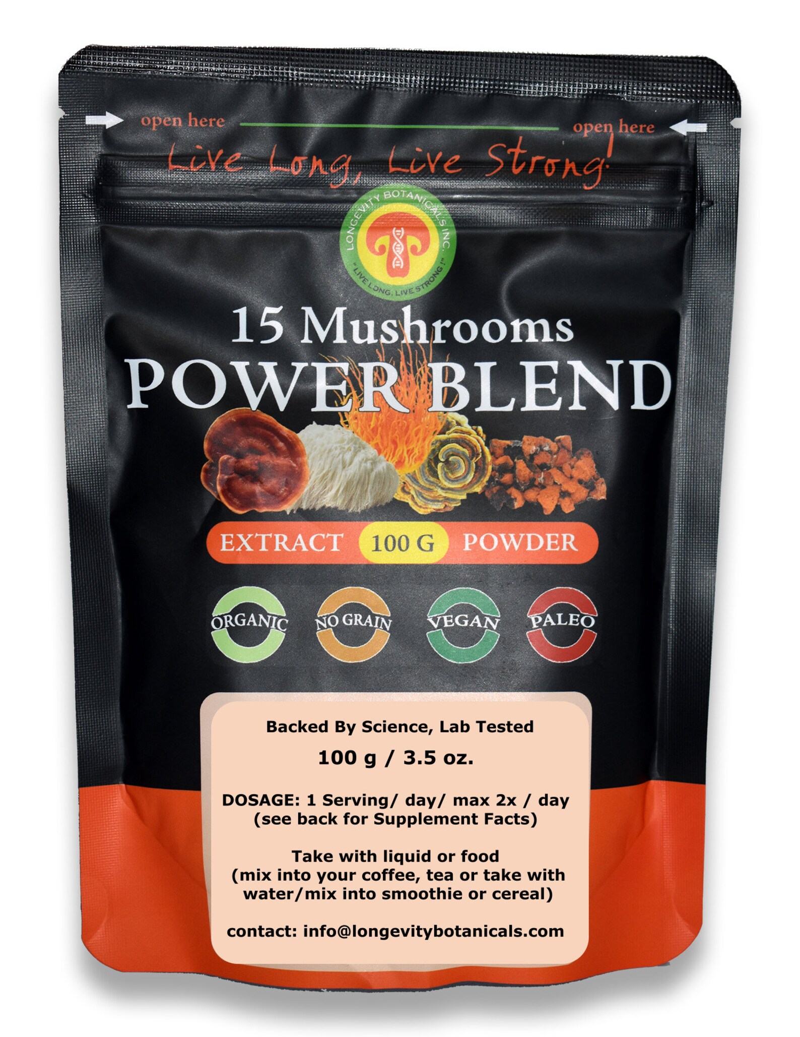 Organic 15 MUSHROOM POWER BLEND Powder Extract 100g The Power Etsy
