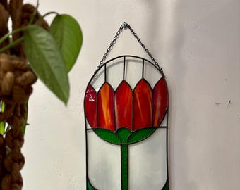 Glasmalerei-Blumen-Digital-Muster