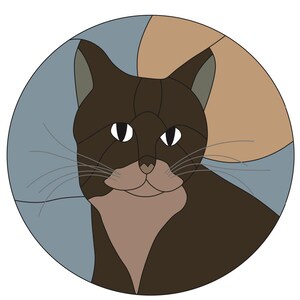Patroon kat van gebrandschilderd glas