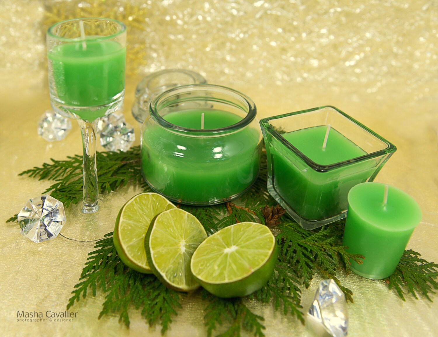 Lime Candle Set Scented Christmas Candles Christmas Gift Etsy