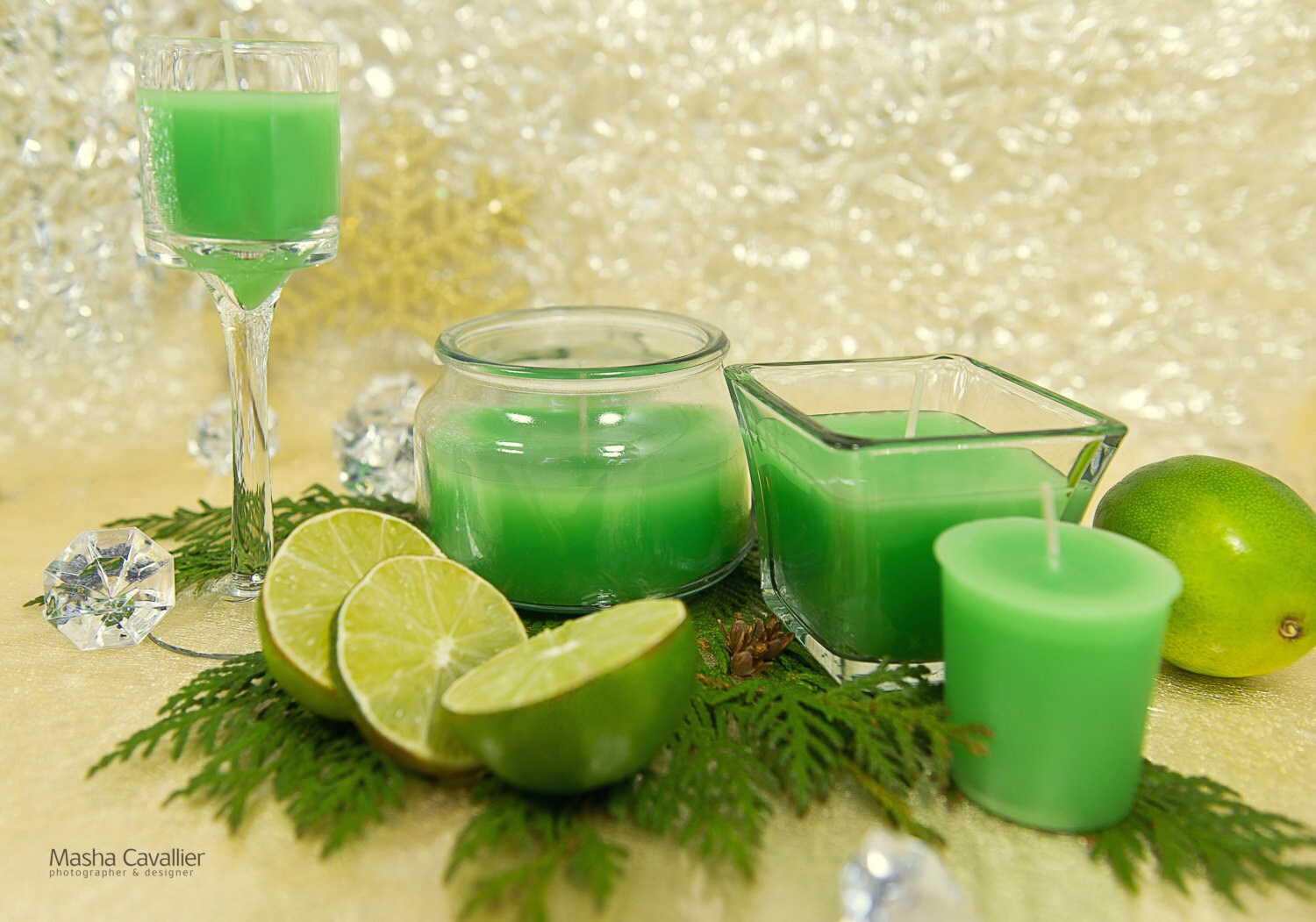 Lime Candle Set Scented Christmas Candles Christmas Gift Etsy