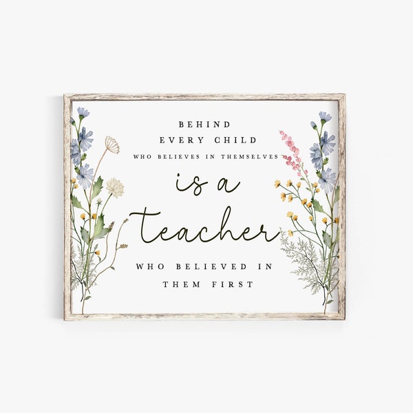 Teacher Appreciation Gift Behind every child Last Day of School Printable Card Teacher Keepsake from Students End of the Year Teacher Gift