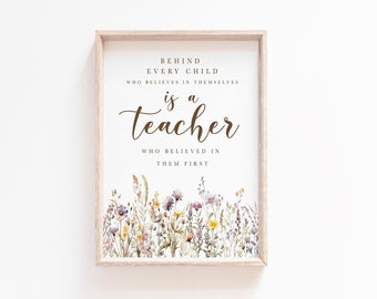 Teacher Appreciation Gift Behind every child Last Day of School Printable Card Teacher Keepsake from Students End of the Year Teacher Gift