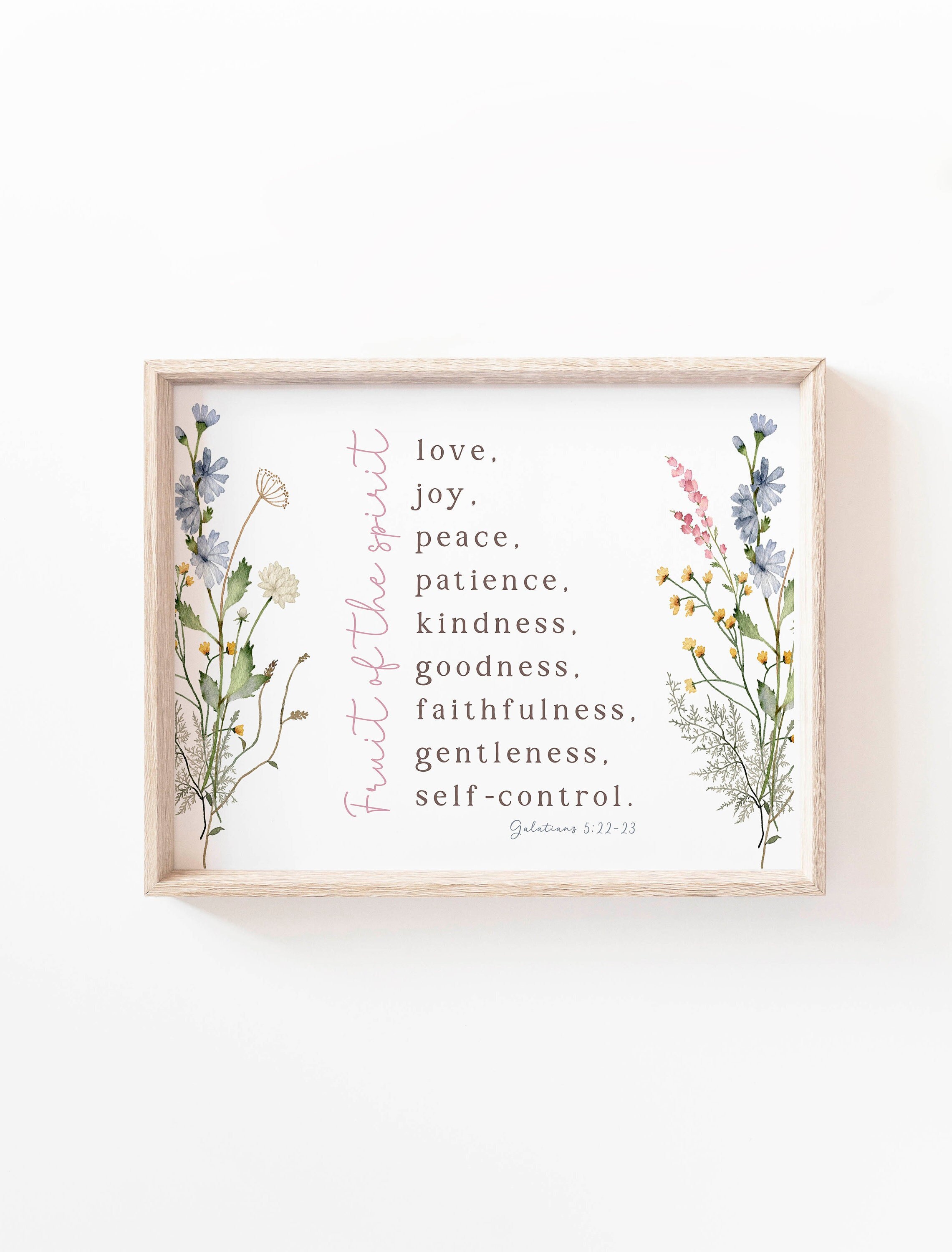 Fruit of the Spirit Wall Art Printable Sign Galatians 5 22 Bible Verse ...