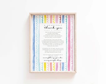 A Parents Thank You Printable Nursery Teachers Teaching Teacher's Day Wall Art Printable Gift Teacher Appreciation Letter End of Year gift