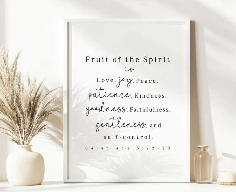 Fruit of the Spirit Wall Art Printable Sign Galatians 5:22 Bible Verse ...