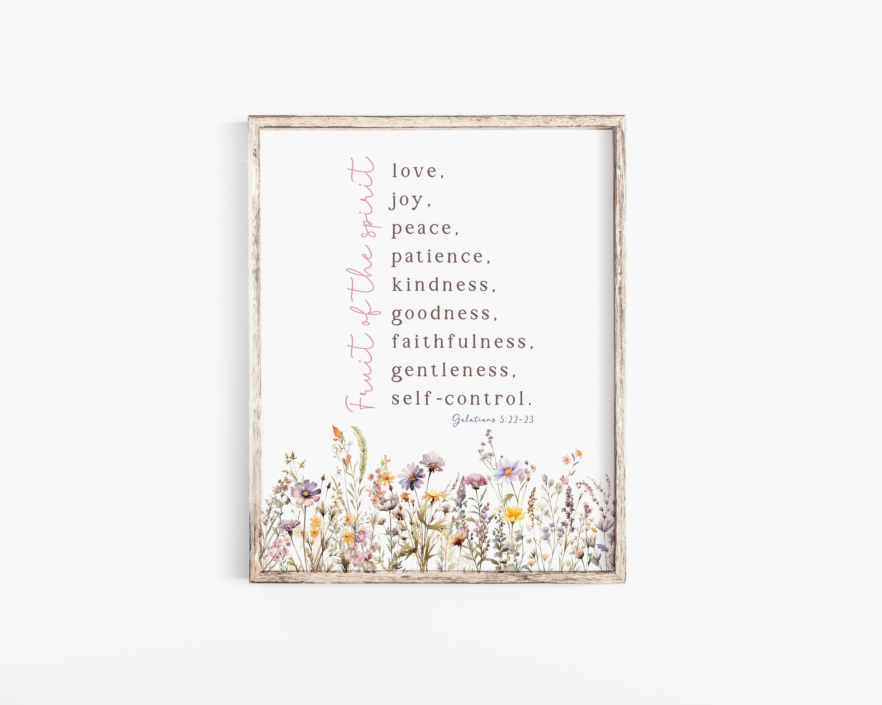 Fruit of the Spirit Wall Art Printable Sign Galatians 5 22 Bible Verse ...