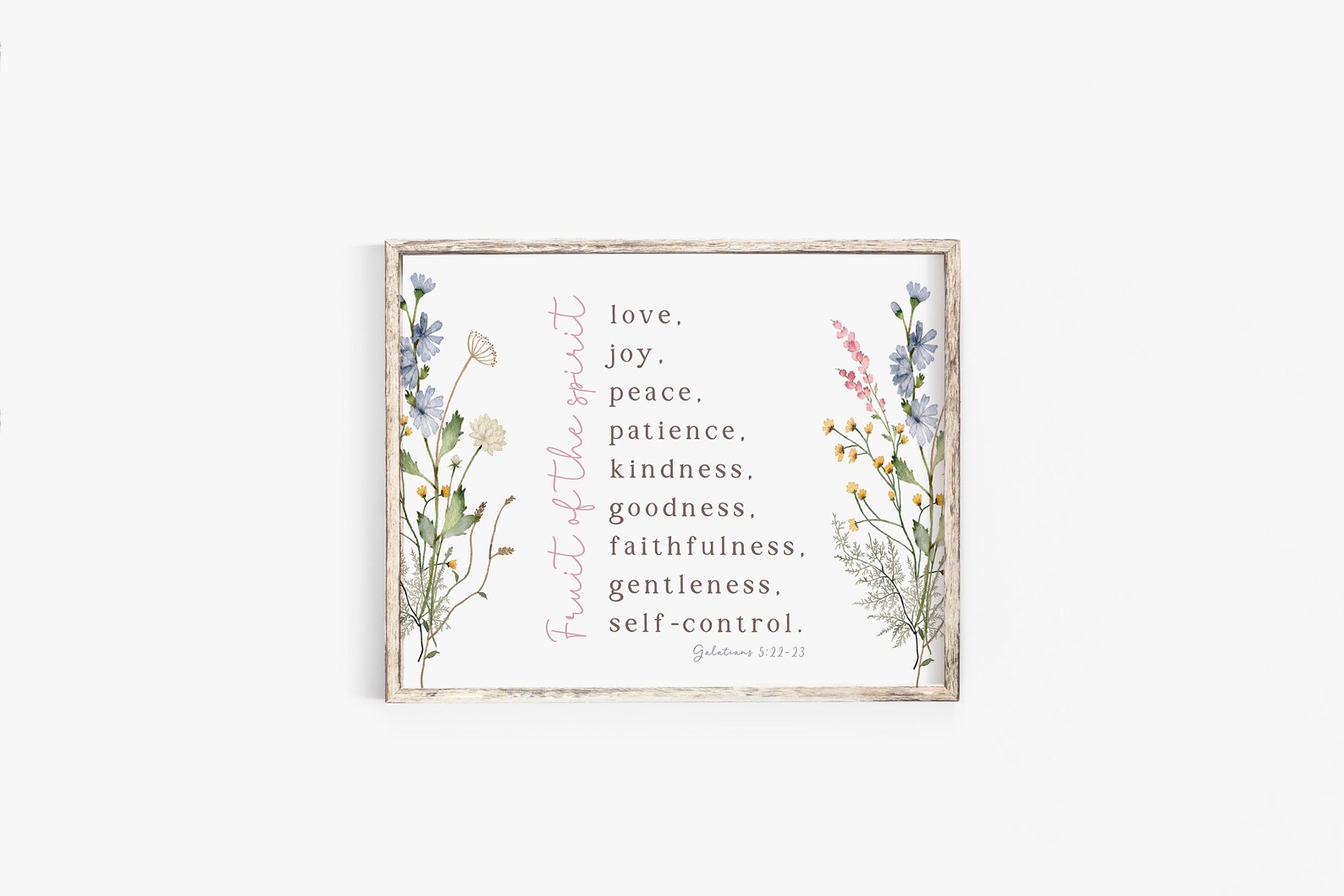 Fruit of the Spirit Wall Art Printable Sign Galatians 5 22 Bible Verse ...