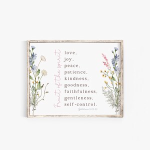 Fruit of the Spirit Wall Art Printable Sign Galatians 5 22 Bible Verse ...