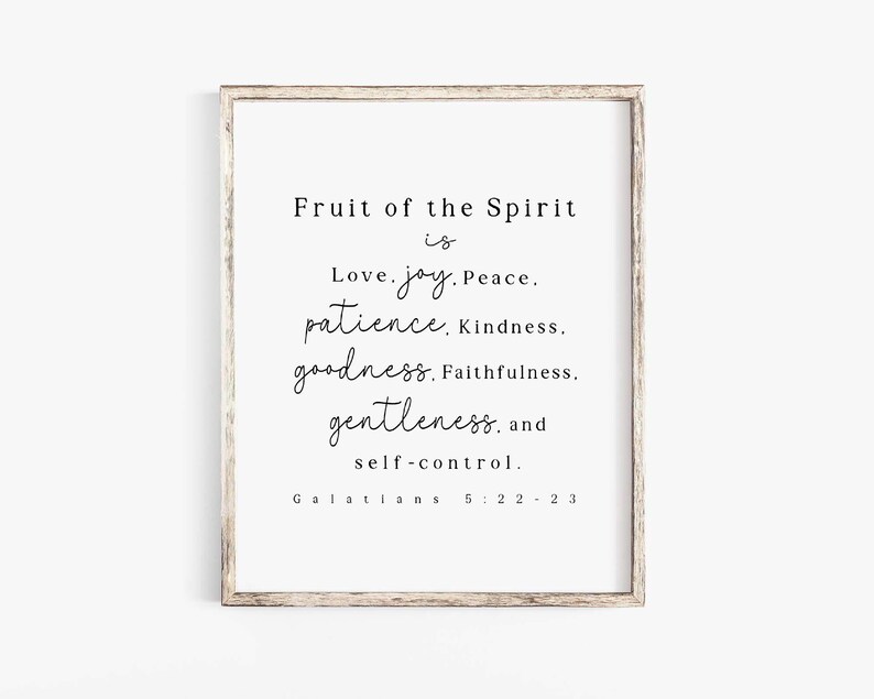 Fruit of the Spirit Wall Art Printable Sign Galatians 5:22 Bible Verse ...