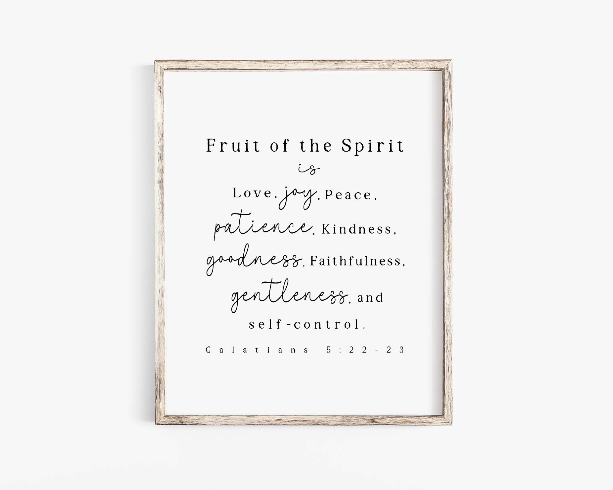 Fruit of the Spirit Wall Art Printable Sign Galatians 5:22 Bible Verse ...