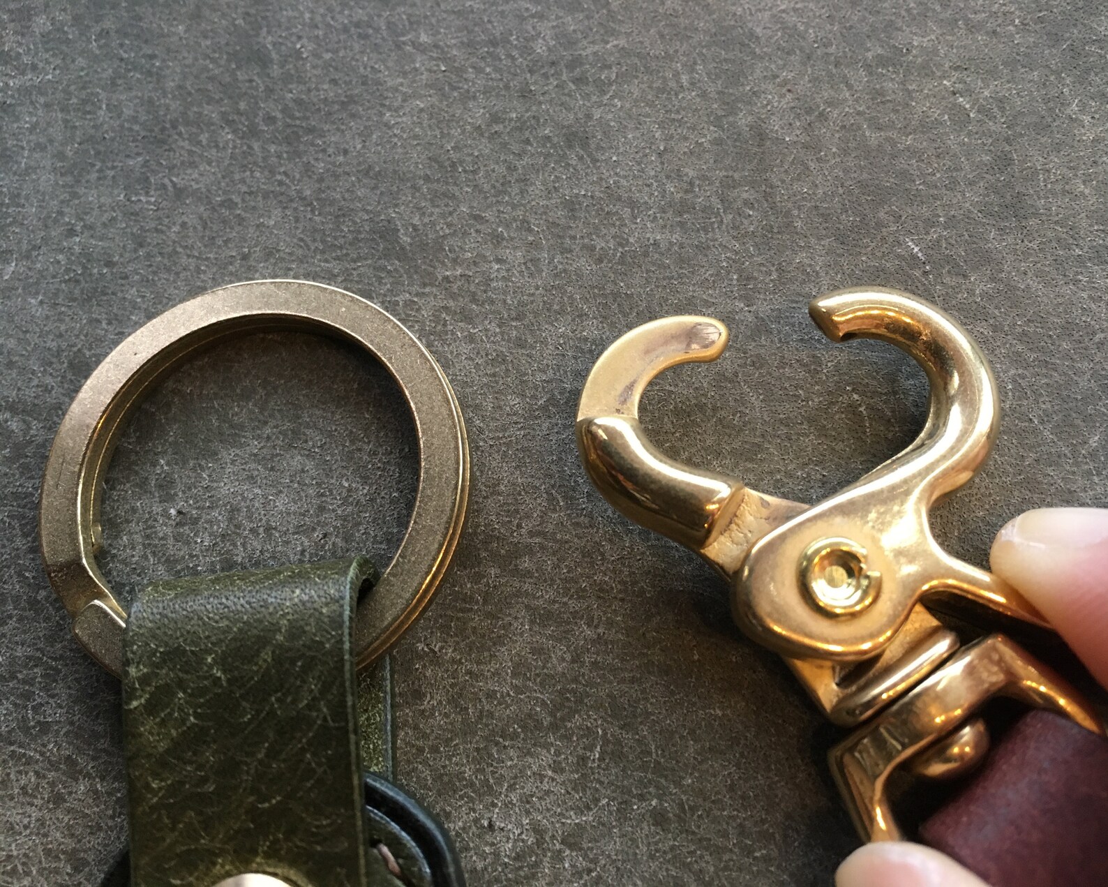 Shoehorn Brass Shoehorn keyring Shoe horn leather keyring Etsy