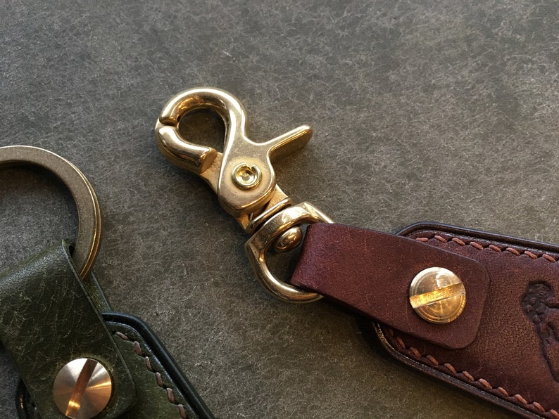 Shoehorn Brass Shoehorn keyring Shoe horn leather keyring | Etsy