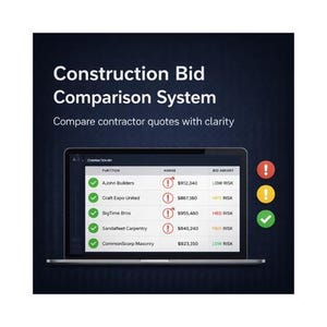Construction Bid Comparison Intelligence Engine | Contractor Quote Risk Audit and Scorecard | Excel & Google Sheets + NotebookLM  Guide