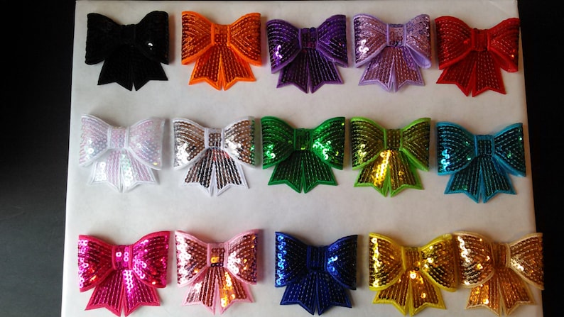 DIY Supplies Headbands Hair Clips Hair Accessories Orange Sequins Sparkle Three Inch Bows Extra Large 3 Orange