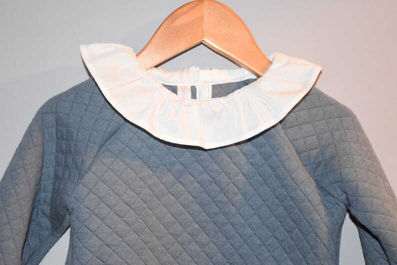 Stormy grey fleece ruffled collar Sweatshirt