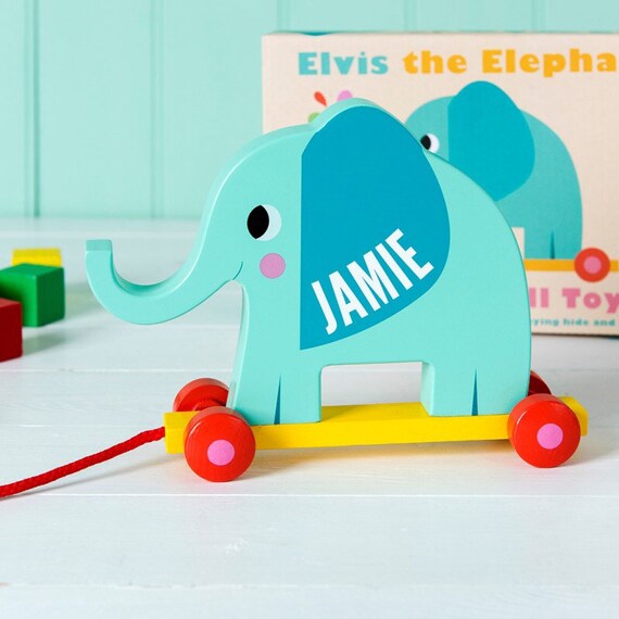 wooden elephant pull toy
