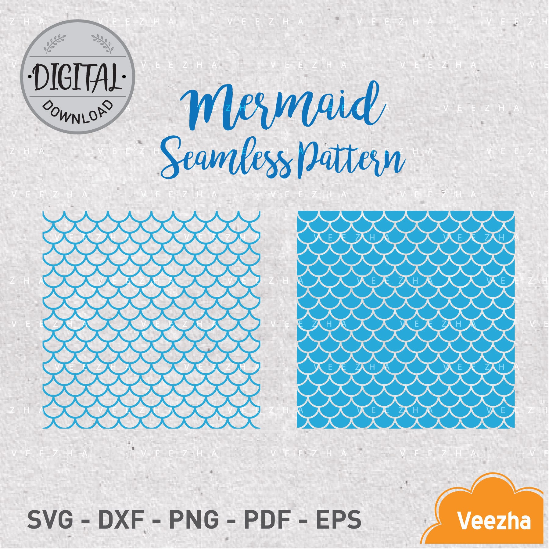 Download Mermaid Seamless Pattern Mermaid Pattern Svg Mermaid Scale Etsy