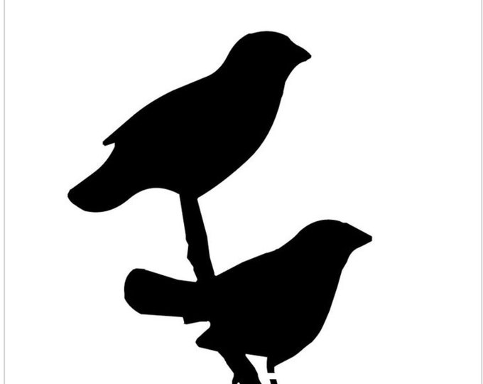 Pack of 3 Two Bird on Branch Stencils Made from 4 Ply Mat Board, 11x14, 8x10 and 5x7 -Package includes One of Each Size