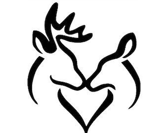 Download Kissing buck and doe | Etsy