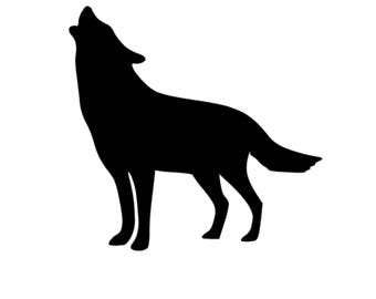 Howling wolf stencil | Etsy