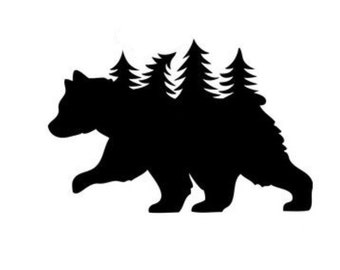 bear stencil etsy