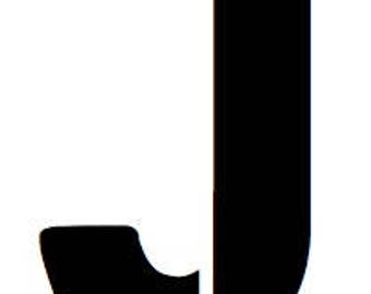 Letter J Stencil Made from 4 Ply Mat Board