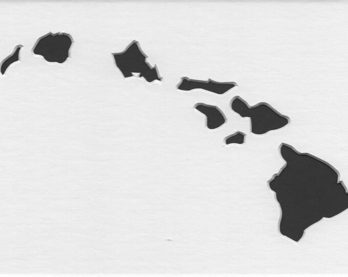 Pack of 3 Hawaii State Stencils Made From 4 Ply Mat Board 11x14, 8x10 and 5x7 -Package includes One of Each Size