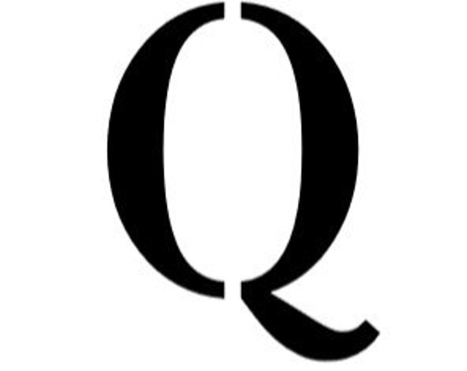 Letter Q Stencil Made from 4 Ply Mat Board-Stardos Font