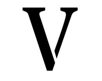Letter V Stencil Made from 4 Ply Mat Board-Stardos Font