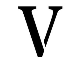 Letter V Stencil Made from 4 Ply Mat Board-Stardos Font