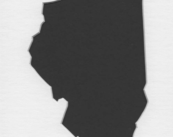 Illinois State Stencil Made from 4 Ply Mat Board-Choose a Size-From 5x7 to 24x36