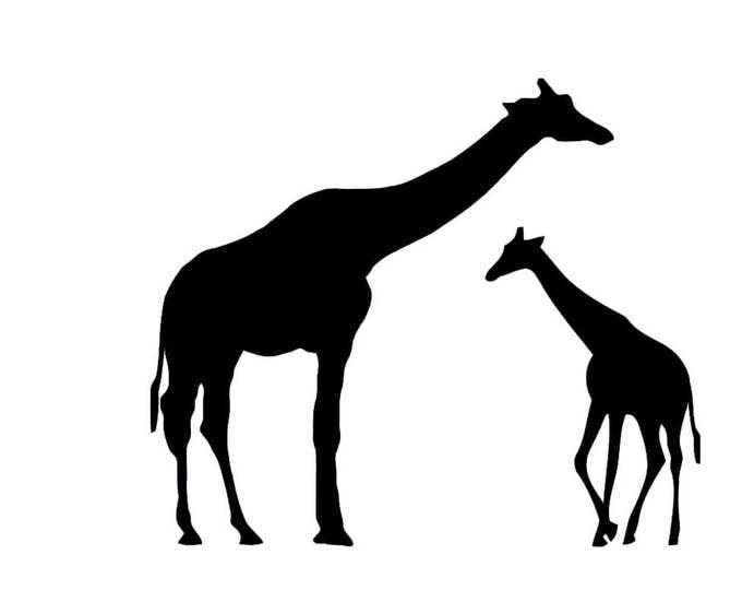 Pack of 3 Giraffe with Baby Stencils Made from 4 Ply Mat Board, 11x14, 8x10 and 5x7 -Package includes One of Each Size