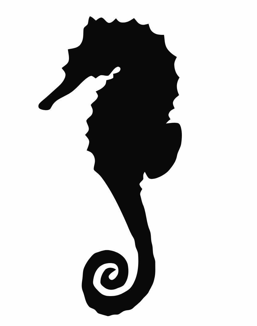 Printable Seahorse Stencil